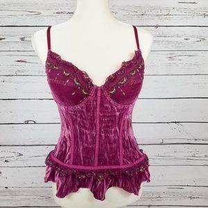 Pink lush velvety corset
